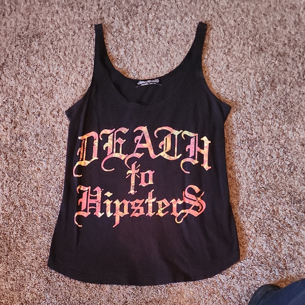 Metal Mulisha Black and Gold Women's Tank Top